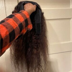 Natural Brown human hair  Hair headband wig